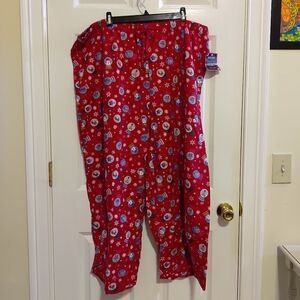 NEW Delicates Women Pajama Cotton Pants. Size 3X Snow Globe Theme